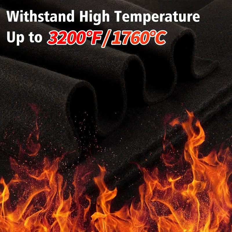 Big Gun HVAC Tools 3200℉ Fire Resistant Welding Blanket Fireproof - 12" x 36" Rectangular Carbon Felt Soldering Mat, 5mm Thicken Flame Retardant Insulation Pad (2 Pcs) - Image 3